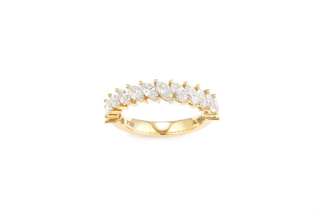 18ct yellow gold Marquise Lab Grown Diamond ring