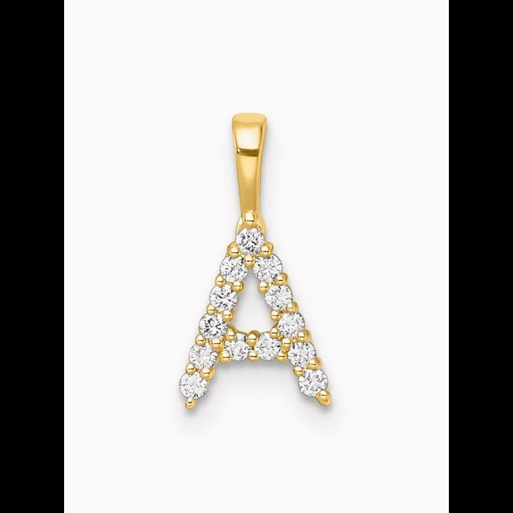 9ct yellow gold Lab Grown Diamond Initial 'A' Pendant