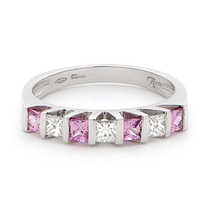 Diamond and Pink Sapphire Ring