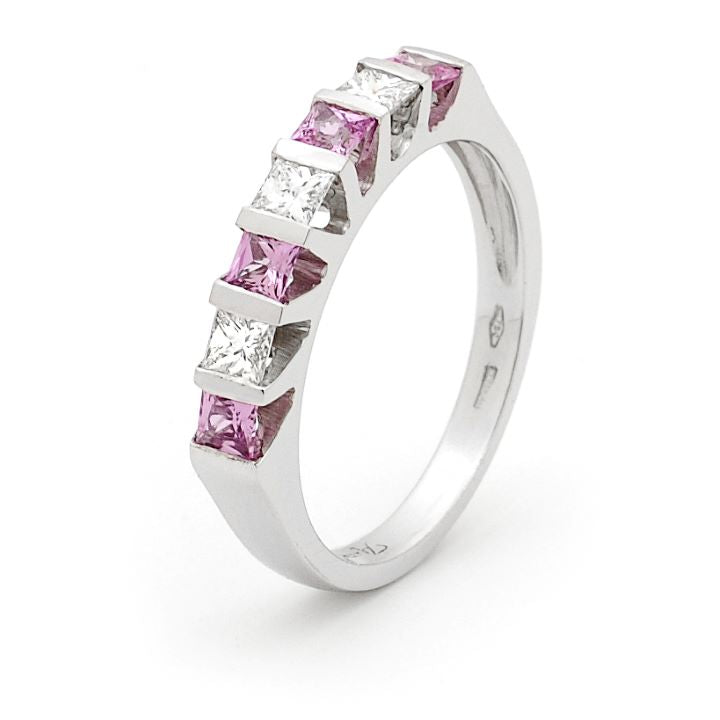 Diamond and Pink Sapphire Ring