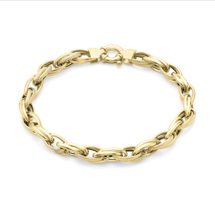 9ct Yellow Gold Chain Link Bracelet 18.5 cm
