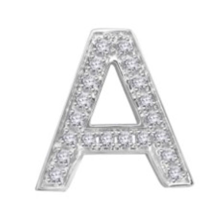 Diamond letter "A" slider pendant