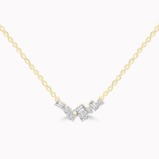 9ct Yellow Gold Diamond Necklace