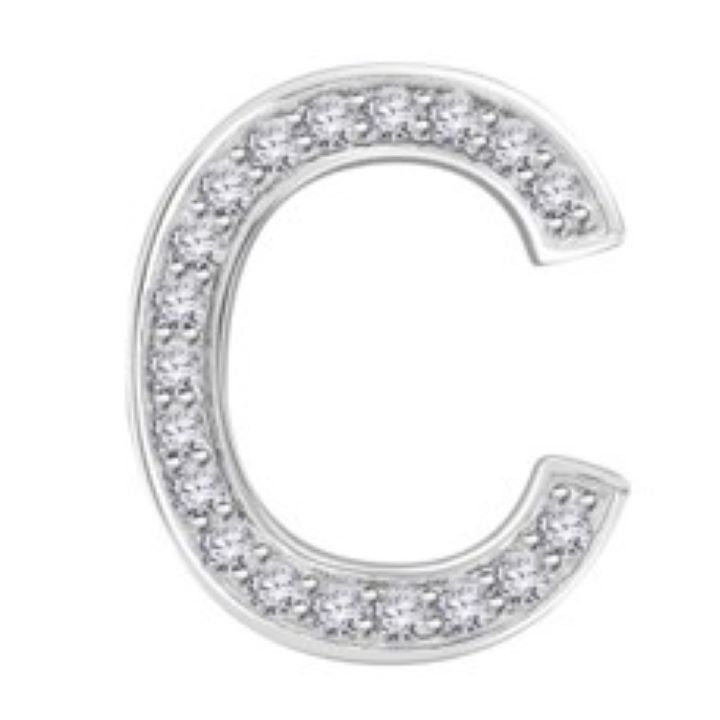 Diamond letter "C" slider pendant