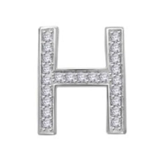Diamond letter "H" slider pendant