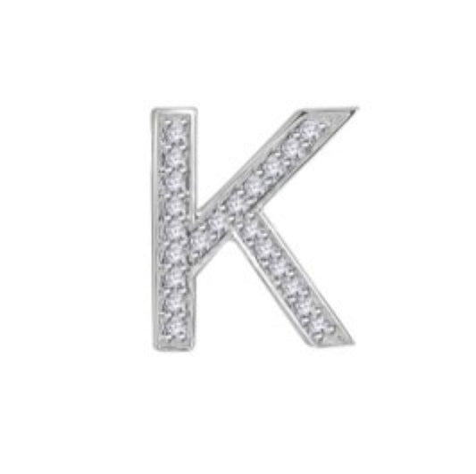 Diamond letter "K" slider pendant