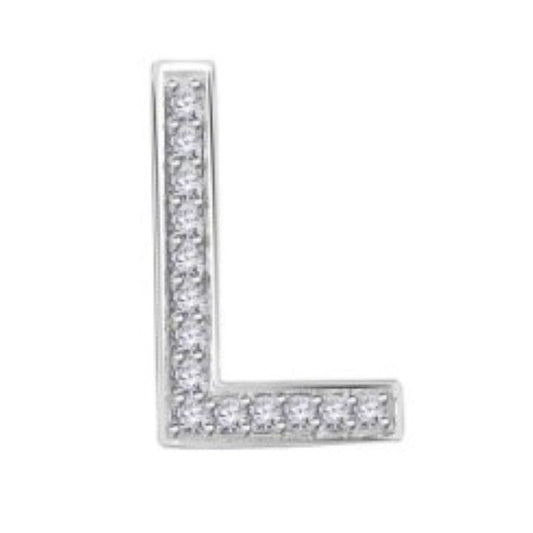 Diamond letter "L" slider pendant