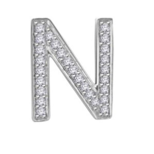 Diamond letter "N" slider pendant