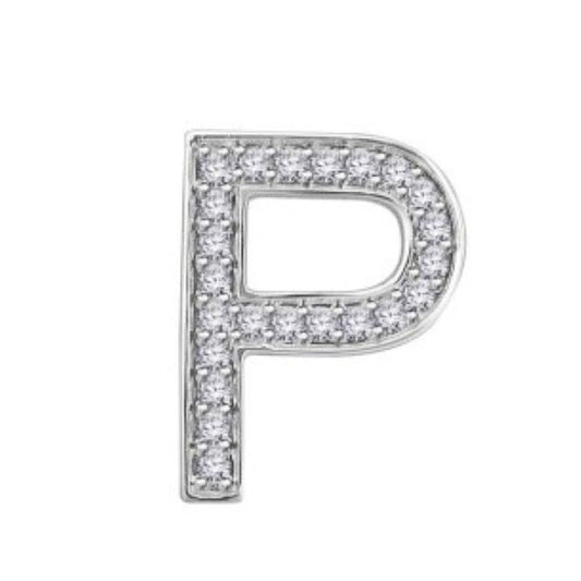 Diamond letter "P" slider pendant